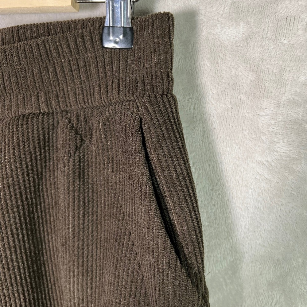Halara High Waisted Pocket Straight Leg Brown M Baggy Mop Corduroy Casual Pants - Picture 3 of 9